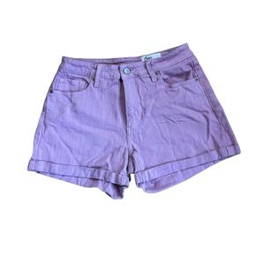 Cosmic Blue Love Women's Cuffed Pink Denim Jean Shorts Size 28